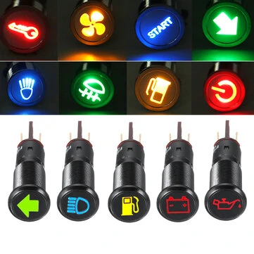 12/24/36V 16MM LED Přístrojové Světlo Varovného Signálu Van Dash Panel Indikátorová Lampa