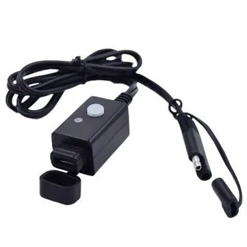 3.1A Vodotěsná SAE nabíječka na motocykl s přepínačem USB LED prodlužovacím kabelem