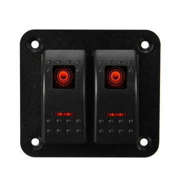 12V 24V 2 Gang IP65 Vodotěsný LED Panel Přepínače Auta Loď Kamionu RV Panel