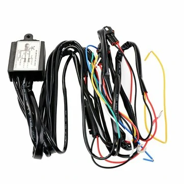 12V DRL Dimmer LED-dæmpningsrelæ Lyskonsol til Bil Tænd/Sluk-Knapkabel med Blinklysforsinkelsesfunktion