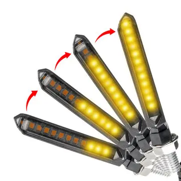 1 stk. Gul/Rød Motorcykel Flydende LED Blinklygte Sekvensielle Lamper Universal