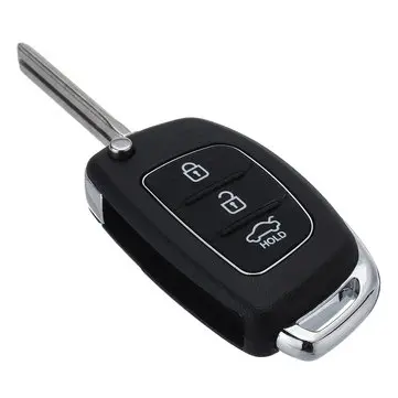 3 Knapper Fjernbetjent Flip Nøgle Fob-etui Skal med Bladebatteri til Hyundai Santa Fe IX35 i20 2013-2014