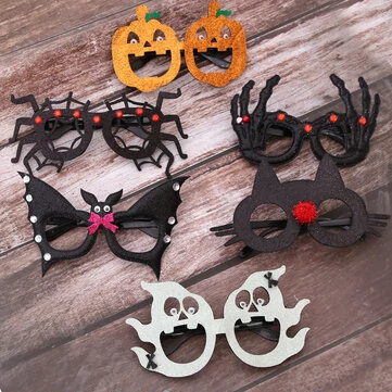 Unisex Filt Halloween Briller Børn Edderkopgræskar Dødningehoved Sjovt Festpynt Briller