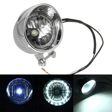 Sort / Krom LED Motorcykel Bullet Forlygter Høj / Lav Beam Lygte