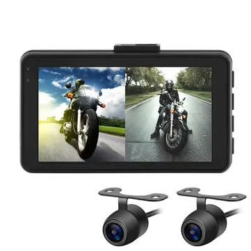 MT22 1080P+720P Motorcykel DVR Videokamera Dash Cam Full HD For- og Bagvisning