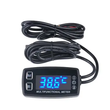 Vandtæt LED-skærm Multifunktionel Motorcykel Digital Tachometer Termometer