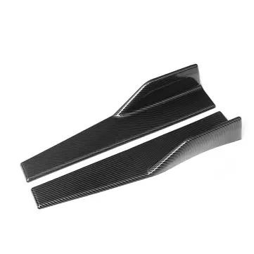 Et par 45cm kulfiber-look universelle PP-plastbilsidekjørtel diffusorvinger
