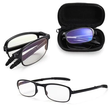 TR90 Foldbare Læsebriller med Lynlås Etui Unisex Bærbare Letvægts Presbyopiske Briller Læsere Eyewear +1,5 ~ 3,5