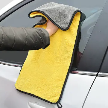 Dobbelt Farve Microfiber Bilvask Håndklæde Rengøring Tørring Pleje Klud Hemming Stærk Absorberende