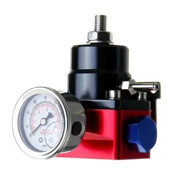 Justerbar brændstoftryksregulator FPR Kit Gasolie Tryk 0-100psi Gauge 6AN AN6 Linje