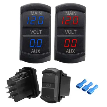 10-60V LED Dobbeltvoltemåler Spænding Gauge Digital Panel Instrumentbræt Bil Båd Marine