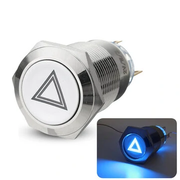 19mm 12V IP65 Trykknapkontakt Dome Light LED ON/OFF Skiftere