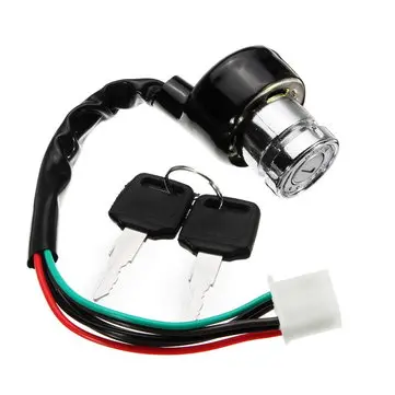 Tændingskontaktstarter med nøgler, 6 ledninger og 3 gear til motorcykel, ATV, UTV, Go Kart og dirtbike