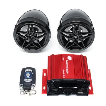 Motorcykel audio fjernbetjeningssystem der understøtter SD USB MP3-afspiller, FM-radio og Bluetooth-højttaler med anti-tyveri