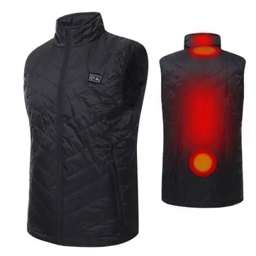 35-55℃ Vinter Elektrisk Opvarmet Vest Med Massage Funktion USB-strøm Ærmeløs Jacket Coat Skiing Warm Waterproof