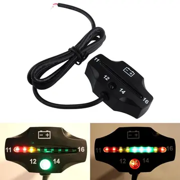 Motorcykel Bil Universal Vandtæt LED Batterispændingsmåler Indikator Pad 12V
