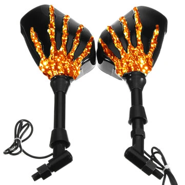 8mm 10mm Par Skull Hand LED Blinklys Motorcykelspejle til Harley Cruiser