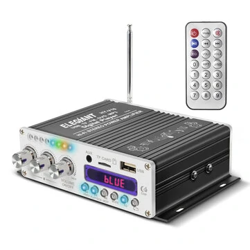 ELEGIANT HY-V10 40W DC 12V Bil bluetooth Forstærker FM Mini Hi-Fi Stereo Fjernbetjening USB Stærk Bas Bagstærk Booster