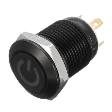12V 4 Pin 12mm LED Metalknap Momentan Strømafbryder Vandtæt