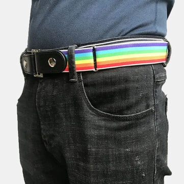 Herre PU Læder Justerbar Slim Elastisk Usynlig Dobbeltbrug Vild Jeansbælte