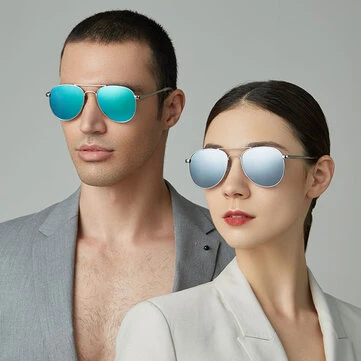 Unisex Casual Mode Fuld Metallic Ramme Smal Kant Elegant UV Beskyttelse Solbriller