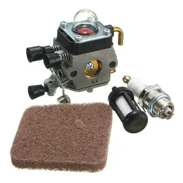 Karburator Karb + Tændrør + Brændstoffilter Til Zama STIHL FS45 FS55R FS55RC HL45