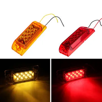 12V 24V LED Trailer Baglygte Side Marker Lampe Lys Bil Lastbil Rød/Gul Universal