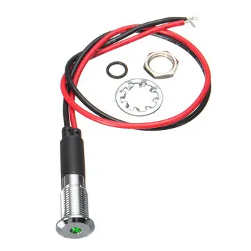 12V 8 mm LED-metal Dash Pilot Panel Indikator Advarsel Lys Lampe Bil Motorcykel Båd Marine
