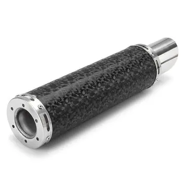 50mm Universal Motorcykel Carbon Fiber Udstødningsmufferpipespids med Lyddæmper