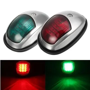 Rustfrit stål LED Navigationslys Styrbord og Bagbord til 12V Motorbåd Yacht