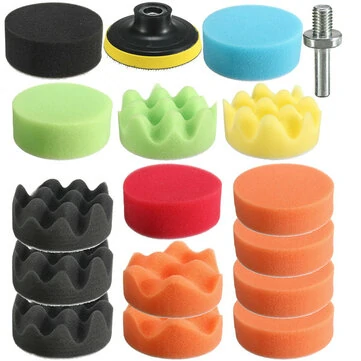 19 stk Sponge Waxing Polishing Buff Pads Set Kit med Boradapter