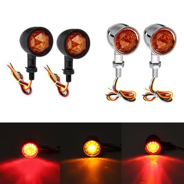 12V Universal Motorcykel Bullet Blinklys Indikator Bremse Kørende Lys 4 Ledninger