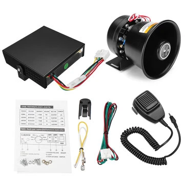 12V 400W 9 lyd 150dB Høj bil advarselsalarm Politi Brand Sirenehorn Højttalersystem