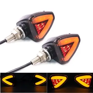 12V Motorcykel LED blinklys bremselys Scooter ATV Baglygte Gul+Rød E11 Markering