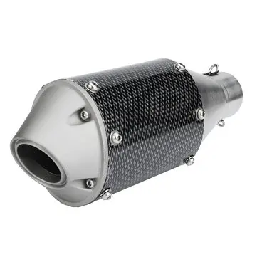 38-51mm Universal Rustfrit Stål Motorcykel Kulstof Fiber Bagudstødningsrør