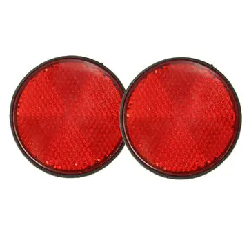 2 stk 2 tommer Runde Reflekser Røde Universelle til Motorcykler ATV Dirt Bikes