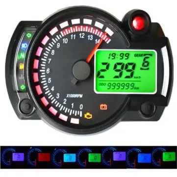 12V 15000RPM Motorcykel Speedometer Odometer Justerbar Vandtæt LCD Digital