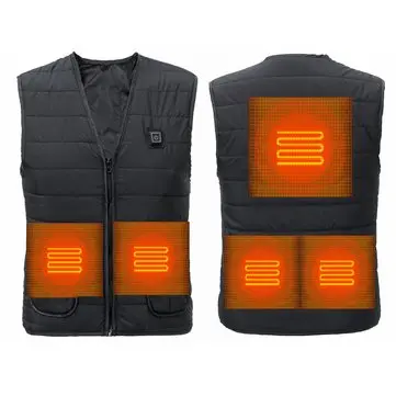 Elektrisk 5V USB-opvarmet vest Vinter Hurtig Opvarmningsjakke 3 Justering Temp