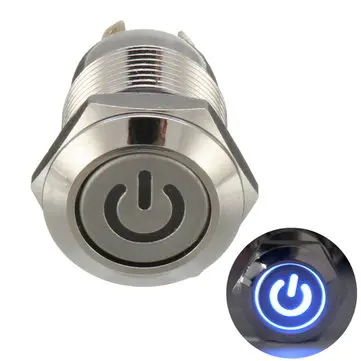 5 PCS 12V 4 Pin Led Metal Trykknapafbryder Øjeblikkelig Strømafbryder Vandtæt