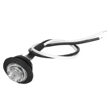 4 stk 12V/24V Hvide Mini Runde LED-knap Side Markør Lys Lamper Lastbil Trailer