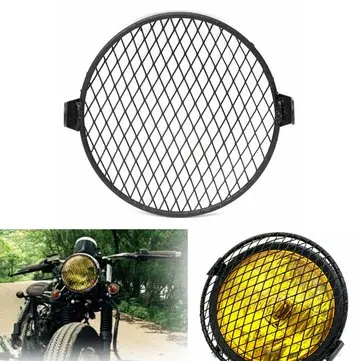 6,4 tommer 16 cm Universal Retro Motorcykel Motorcykel Forlygtemaske Cover Grill Rund