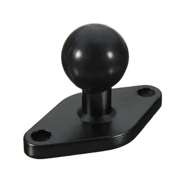 Sort Motorcykel GPS Holder Montering Aluminium 1 tommer kugle med diamantformet plade