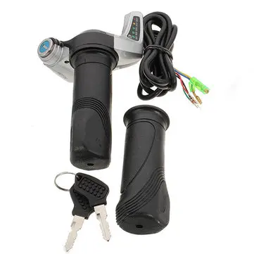7/8 tommer (22,2 mm) 24V Elektrisk Scooter Motorcykel Gashåndtag Twist Håndtag Greb LED Digital Meter