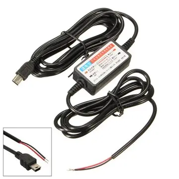Bil DVR Eksklusiv Strømadapter DC Strømkabel 3m 12V til 5V Universal