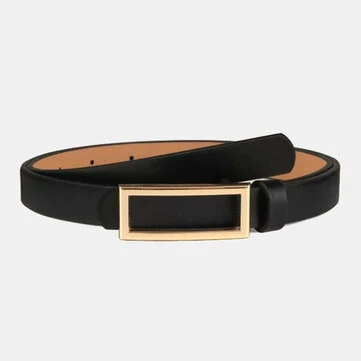 Kvinder PU Rektangel Pin Buckle Fahion Enkel All-match Skirt Suit bælte