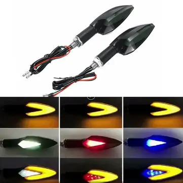 12V Universal Motorcykler LED Blinklysindikatorlys Kørende Dagslys Lampe 3 Farve