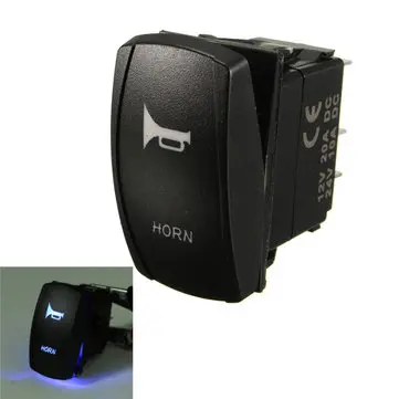 20A 12V/24V Hornknap Rocker Toggle On/Off LED-lys Bil Båd