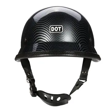 DOT tysk motorcykel kulfiber halv ansigts hjelm Chopper Cruiser Biker M/L/XL