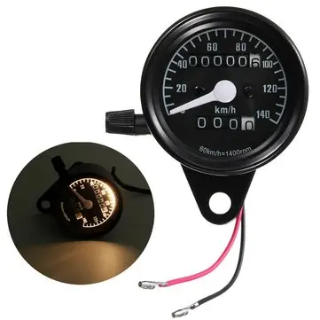 Motorcykel Dual Odometer Speedometer Mekanisk Måler Sort Universal Vandtæt