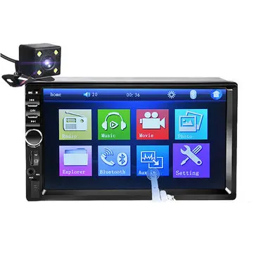7018B 7-Tommer 2Din Bil MP5-afspiller HD Touchskærm Stereo Radio MP3 FM USB bluetooth med Bakkamera